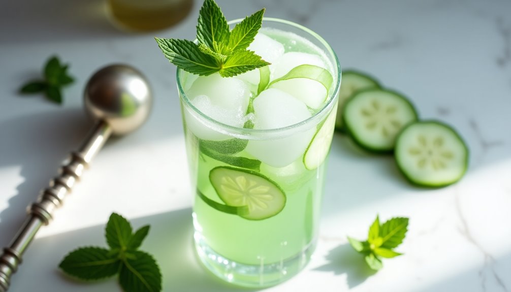 refreshing cucumber mint beverage spritz