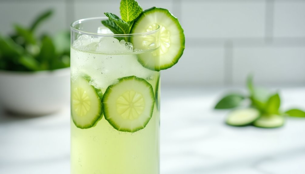 refreshing green tea cucumber beverage
