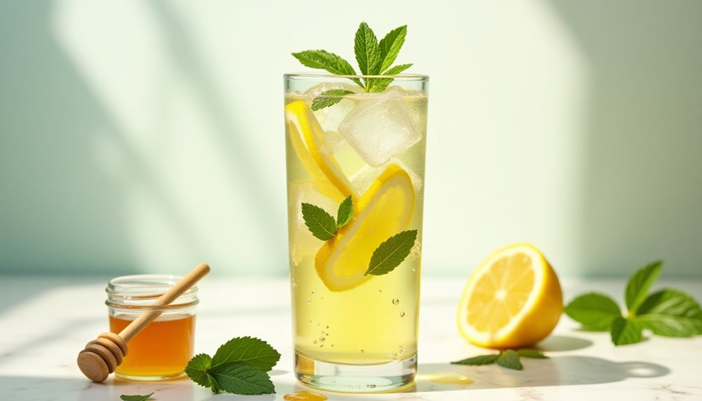 refreshing honey infused green tea beverage