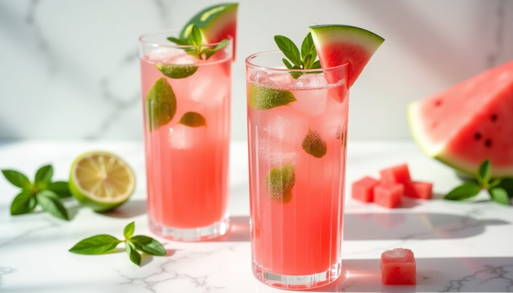 refreshing watermelon basil beverage