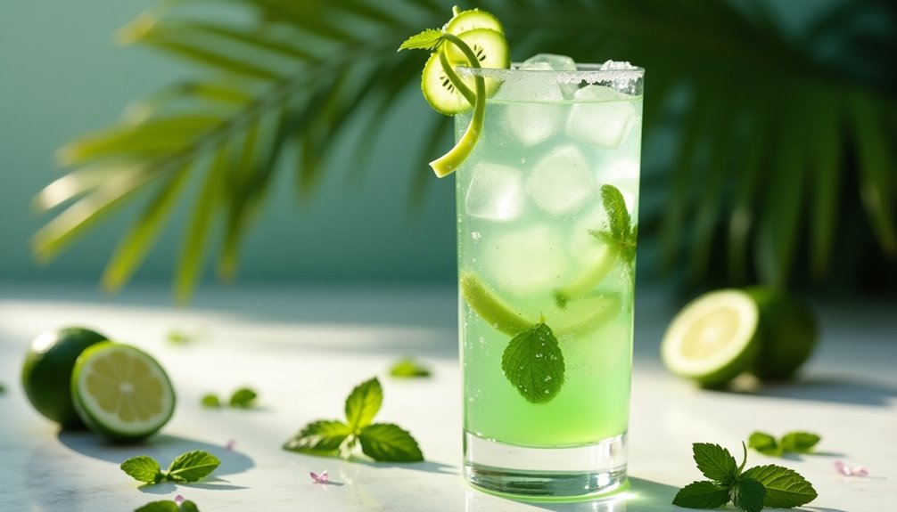 tropical refreshing coconut cucumber